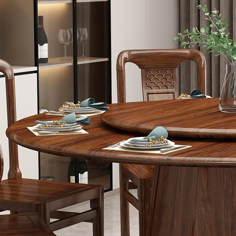 Waagy New Chinese style solid wood dining table set - Wayfair Canada